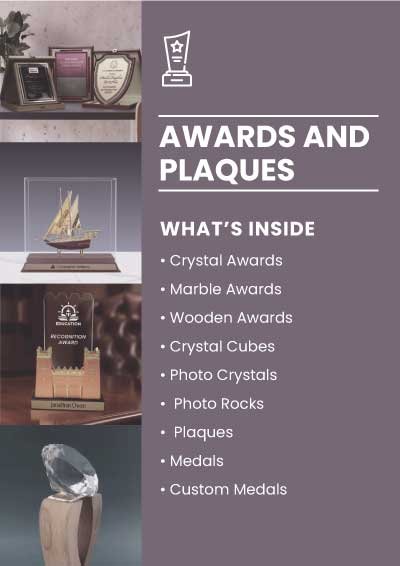 award and plaque catalogue banner