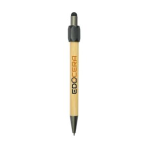 Bamboo & Metal Stylus Pen with Top Spinner – Blue Ink