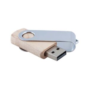 Bamboo and Metal Swivel USB Flash Drives