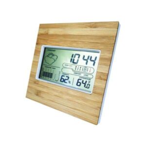 Bamboo Desk/Wall Clock – LCD Display & Multifunctional