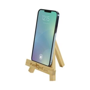 Bamboo Easel Phone Holder with Branding Options