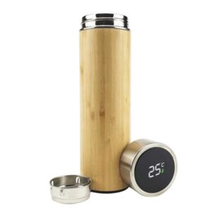 Bamboo Flask with Temperature Display