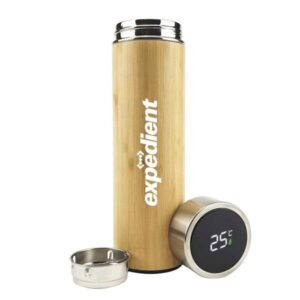 Bamboo Flask with Temperature Display