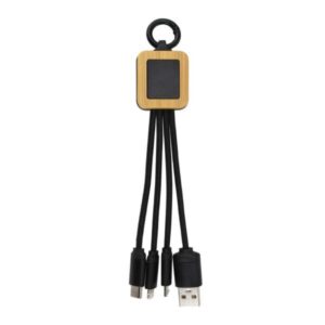 Bamboo Light Up Logo Multi-Charging Cables Type C