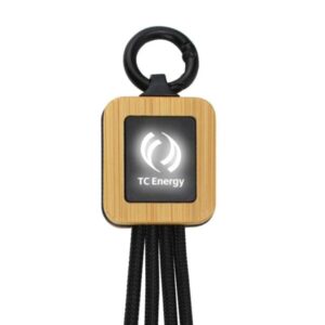 Bamboo Light Up Logo Multi-Charging Cables Type C