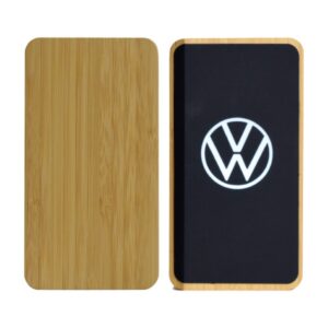 Bamboo Power Bank Light Up Logo