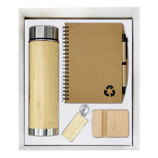 bamboo temperature led bottle wooden usb flash notebook gift set GS 41 20 1 Bamboo Temperature LED Bottle, Wooden USB Flash Drive, Wooden Mobile Stand & Eco-Friendly Notebook Gift Set
