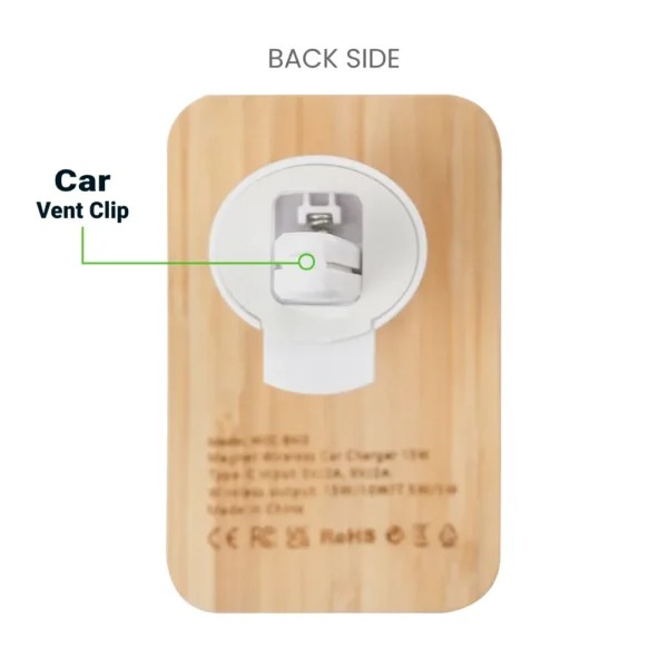 bamboo wireless car charger 15w fast charging and type c TG WC 50 car Bamboo Wireless Car Charger 15W Fast Charging & Type C - Image 5