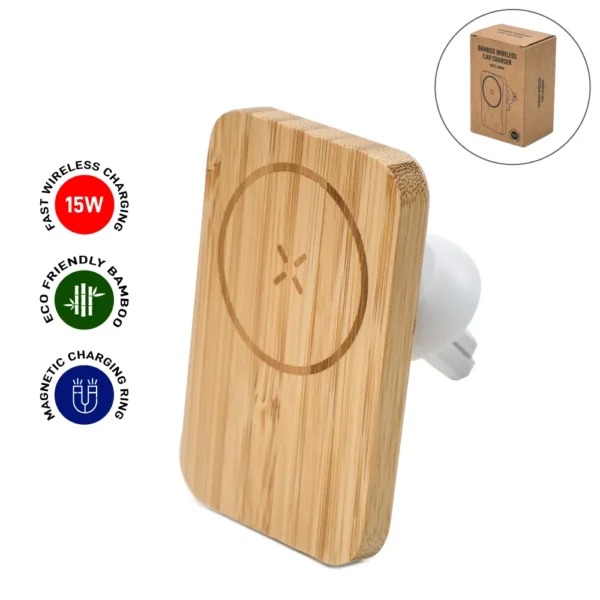 bamboo wireless car charger 15w fast charging and type c TG WC 50 main Bamboo Wireless Car Charger 15W Fast Charging & Type C