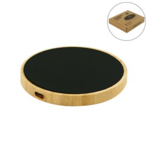 Bamboo Wireless Charger 15W Fast Charging with LED Logo