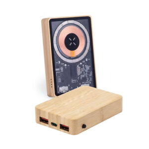 10,000 mAh Bamboo Wireless Powerbank