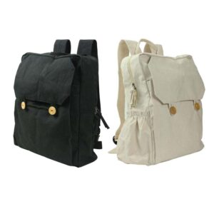 Cotton Backpack with Zipper Closure