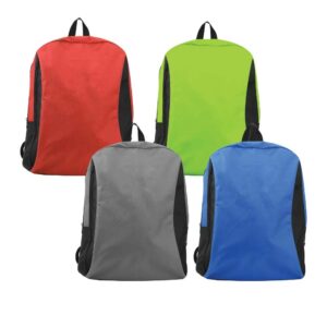 Two-Tone Polyester Backpack with Side-Zip Pocket