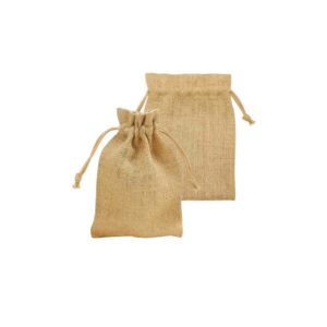 Jute Drawstring Pouch with Pull Strings – A5