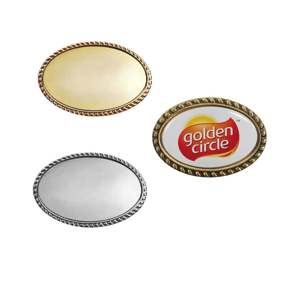 bl mb 02 oval rope metal badge 28x20mm main Oval Rope Metal Badge 28 x 20 mm