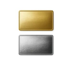 Flat Rectangular Metal Badge 30 x 17 mm