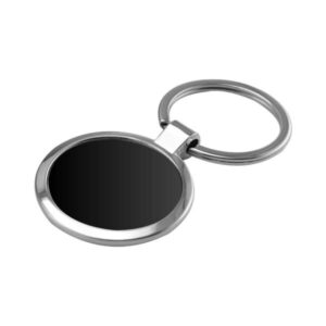 Black Round Shaped Metal Keychains