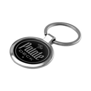 Black Round Shaped Metal Keychains