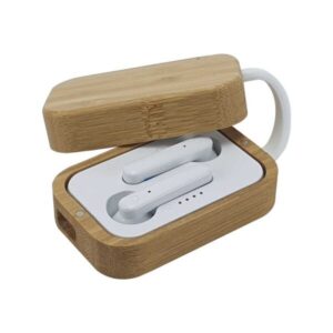 BT Earbuds with Bamboo Case & High Audio Quality