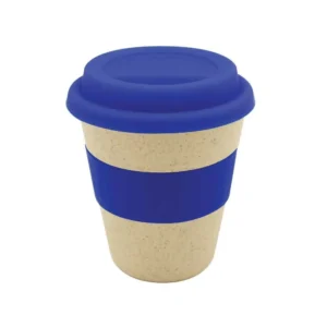 TUMVIA – Plant Based PLA & Wheat Straw Travel Cup with Bamboo Lid & Cork Grip (420ml)