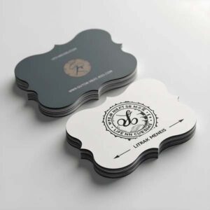 Custom Shape Business Cards, Matt Laminated with Spot UV 400 GSM