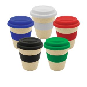 Wheat Straw Cup with Silicone Lid & Band (350 ml)