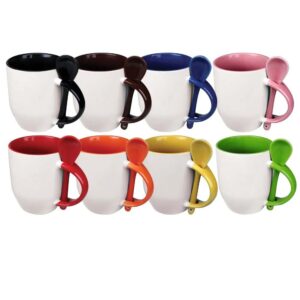 11oz Two-Tone Ceramic Mug with Spoon