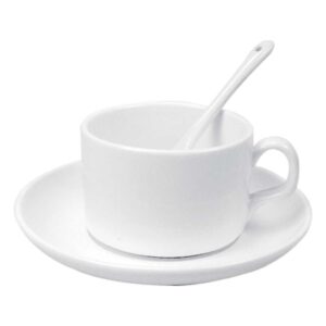 4oz Ceramic Tea Cup with Saucer & Spoon