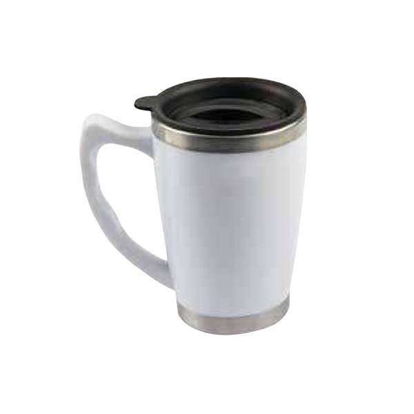 df mc 35 stainless steel ceramic double wall travel mug lid 1 Stainless Steel & Ceramic Double Wall Travel Mug With Lid (400 ml)