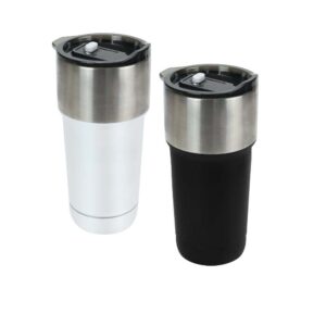 Double-Wall Stainless Steel Tumbler with Spill-Proof Lid (591 ml)