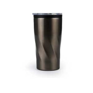 Double-Wall Stainless Steel Vacuum Tumbler with Clear Lid (580 ml)