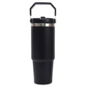 30oz Stainless Steel Insulated Tumbler With Handle & Straw (900 ml)