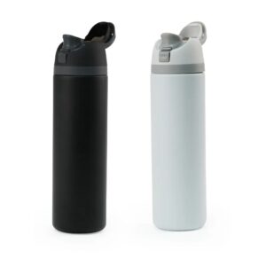 SS Bottles with Straw & Push Button Lid -Double-Wall Vacuum  (1L)