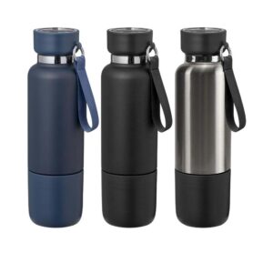 Double-Wall Stainless Steel Vacuum Bottle with Lanyard & Cup (500 ml)