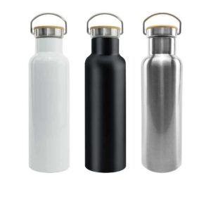 Stainless Steel Flask with Bamboo Lid (600 ml)
