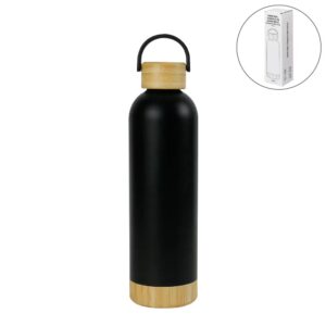 Double-Wall Bamboo & Stainless Steel Bottle with Handle (750 ml)