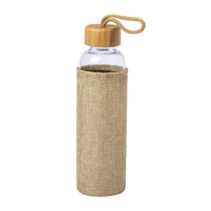 Glass Water Bottle with Bamboo Lid & Eco Sleeve (500 ml)