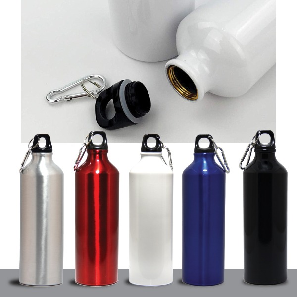 df wb 49 aluminium sports water bottle carabiner 1 Aluminium Sports Water Bottle With Carabiner Clip (750 ml)