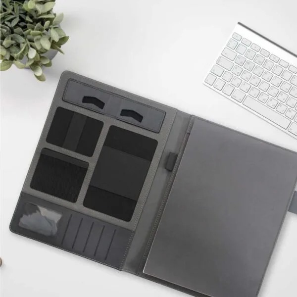 dorniel portfolio with power bank 8000 mah TG PB 44 open Dorniel Portfolio with Power Bank - 8000 mAh - Image 3