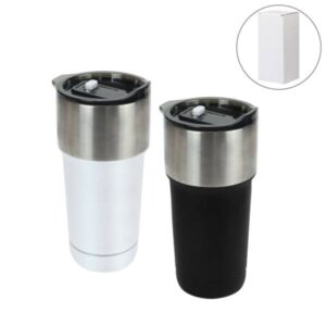 Double Wall SS Tumblers with Slide-Lock PP Lid 591ml