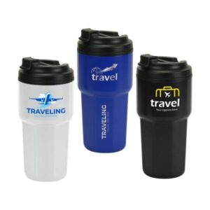 Double Wall Tumblers Flip-top PP Lid in 473ml