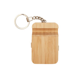 Eco-Friendly 5-in-1 Charging with Mobile Stand Keyring Made with Bamboo & Wheat Straw