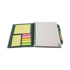 Eco-Friendly Notebook with Pen and Sticky Notes