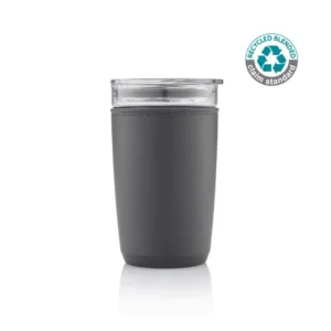 ECOLIA – Borosilicate Glass Sustainable Tumbler with Recycled Protective Case (480ml)