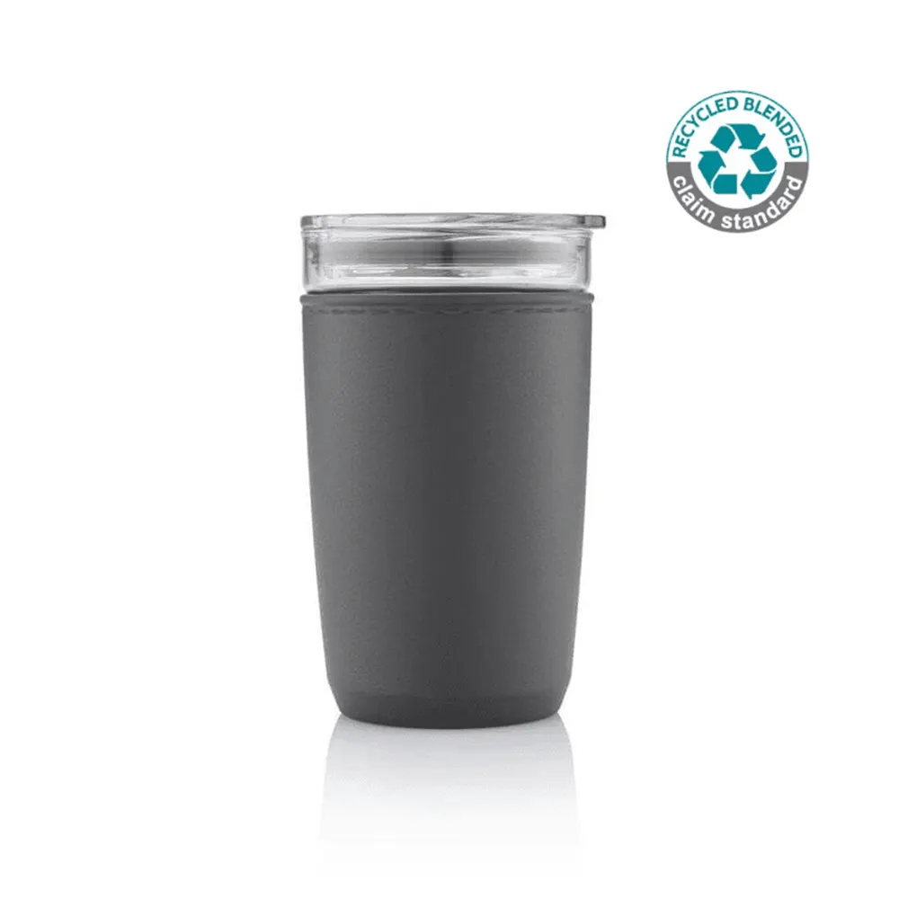 ecolia borosilicate glass sustainable tumbler with recycled protective case black 1 ECOLIA - Borosilicate Glass Sustainable Tumbler with Recycled Protective Case (480ml)