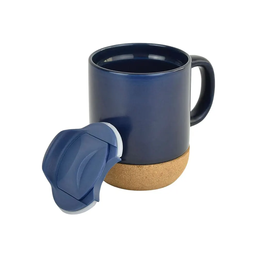 ekonu ceramic mug with cork base aesthetic budget giveaway cup navyblue 1 EKONU - Ceramic Mug with Cork Base (330ml) - Image 3