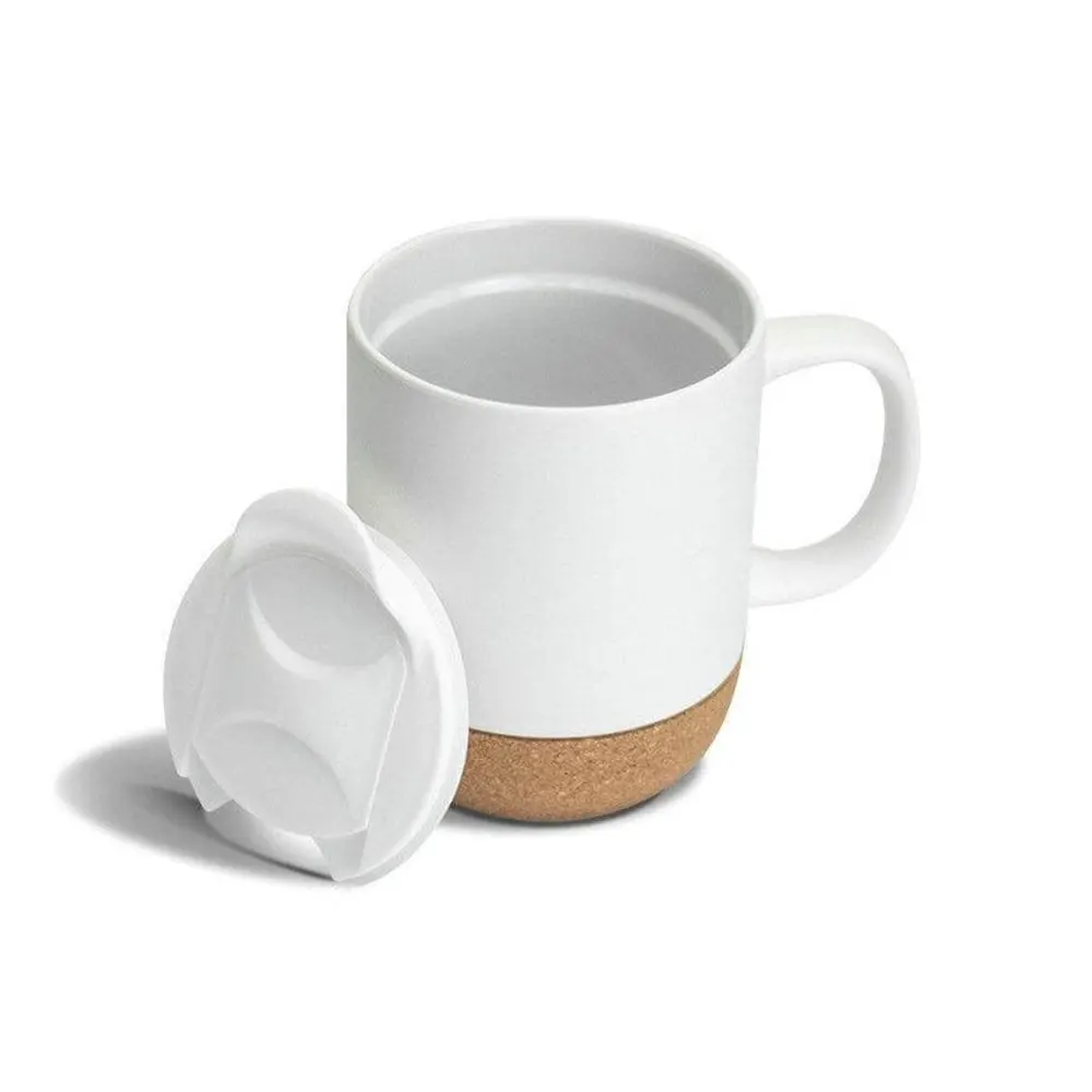 ekonu ceramic mug with cork base aesthetic budget giveaway cup white 1 EKONU - Ceramic Mug with Cork Base (330ml) - Image 5