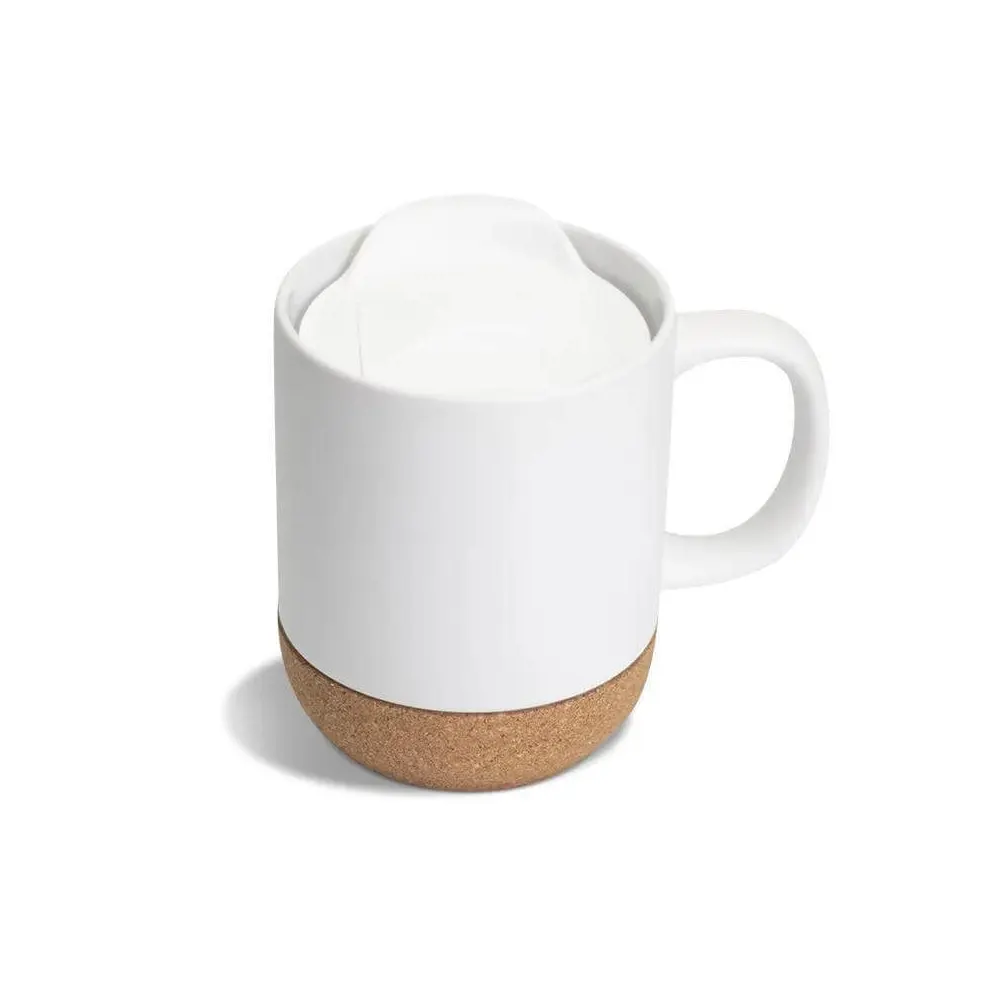 ekonu ceramic mug with cork base aesthetic budget giveaway cup white 2 EKONU - Ceramic Mug with Cork Base (330ml) - Image 6