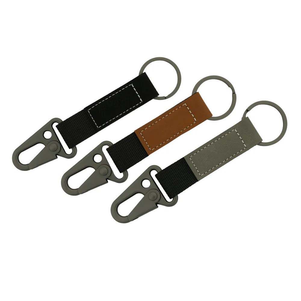 ev kc 10 pu leather keychain sliding snap hook 1 PU Leather Keychain with Sliding Snap Hook