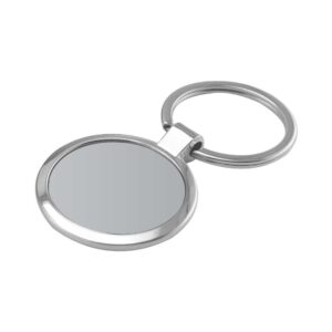 Silver Round Metal Keychain – 1-Side Branding Area